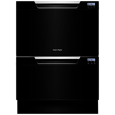 Fisher & Paykel DD60DCHB7 Built-in Double DishDrawer Dishwasher, Black